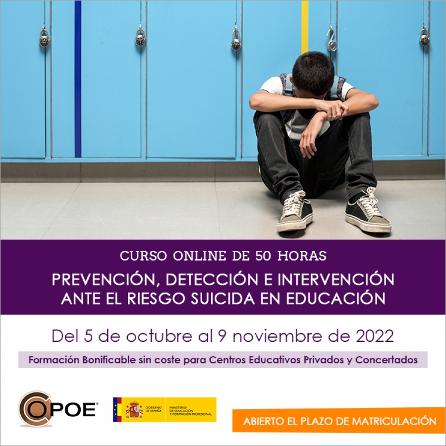 Curso online de COPOE «Prevención, detección e intervención ante el riesgo suicida en educación”